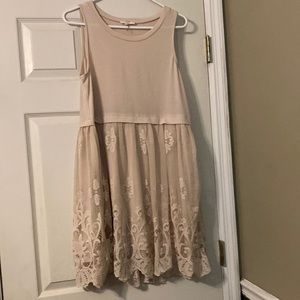 Women’s cream dress with lace bottom size M